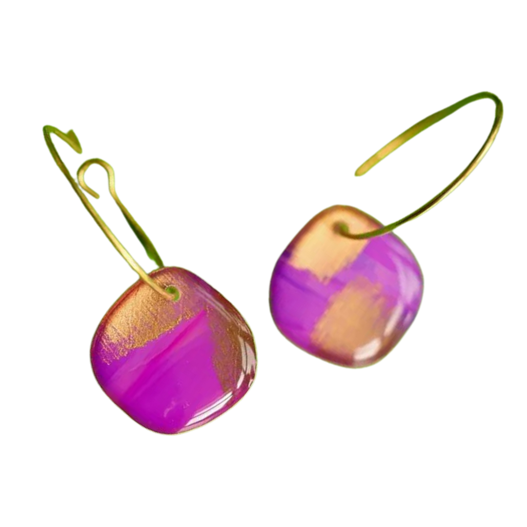 Purple and Gold Mini Hoops
