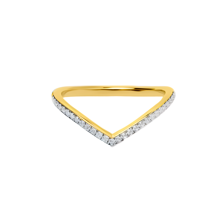 Wishbone Half Eternity Wedding Ring With Lab Grown Diamonds
