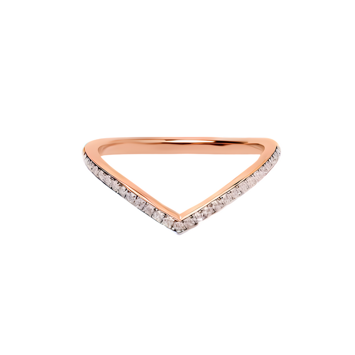 Wishbone Half Eternity Wedding Ring With Lab Grown Diamonds