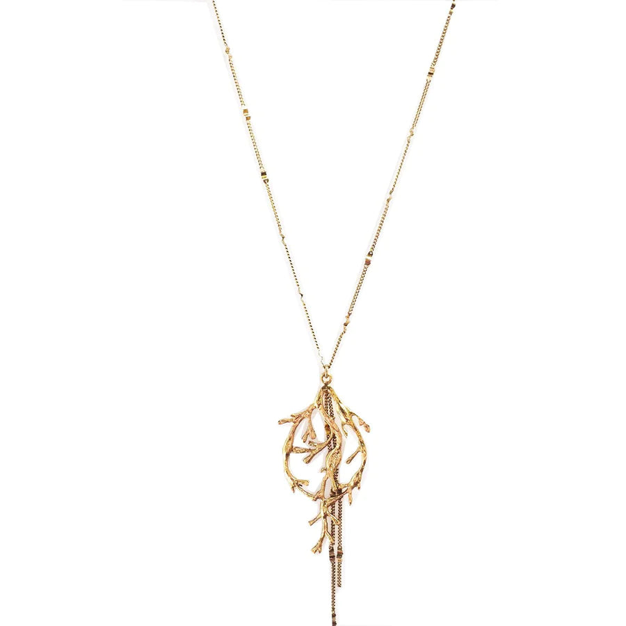 Golden Seaweed Necklace Long