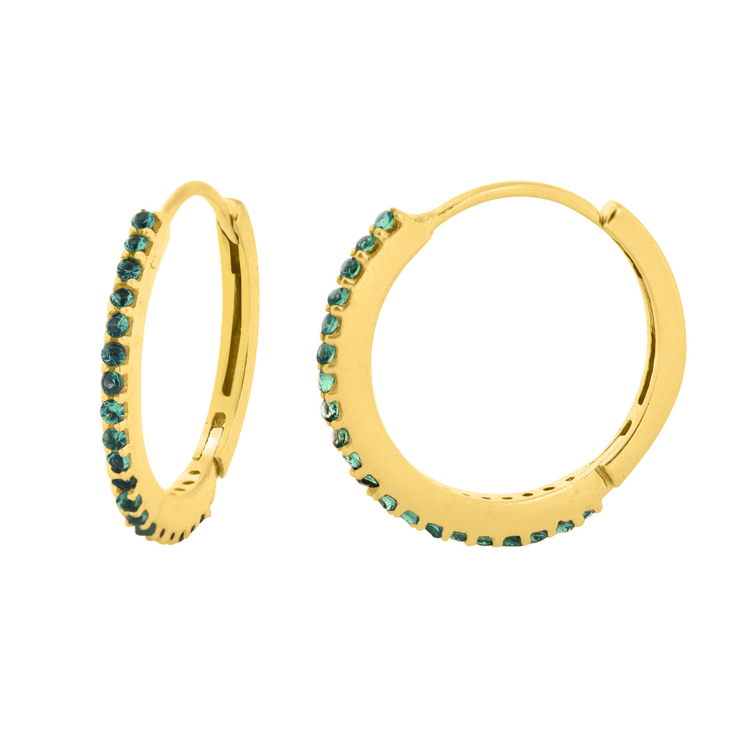 Aoife Gold Hoops with Cubic Zirconia