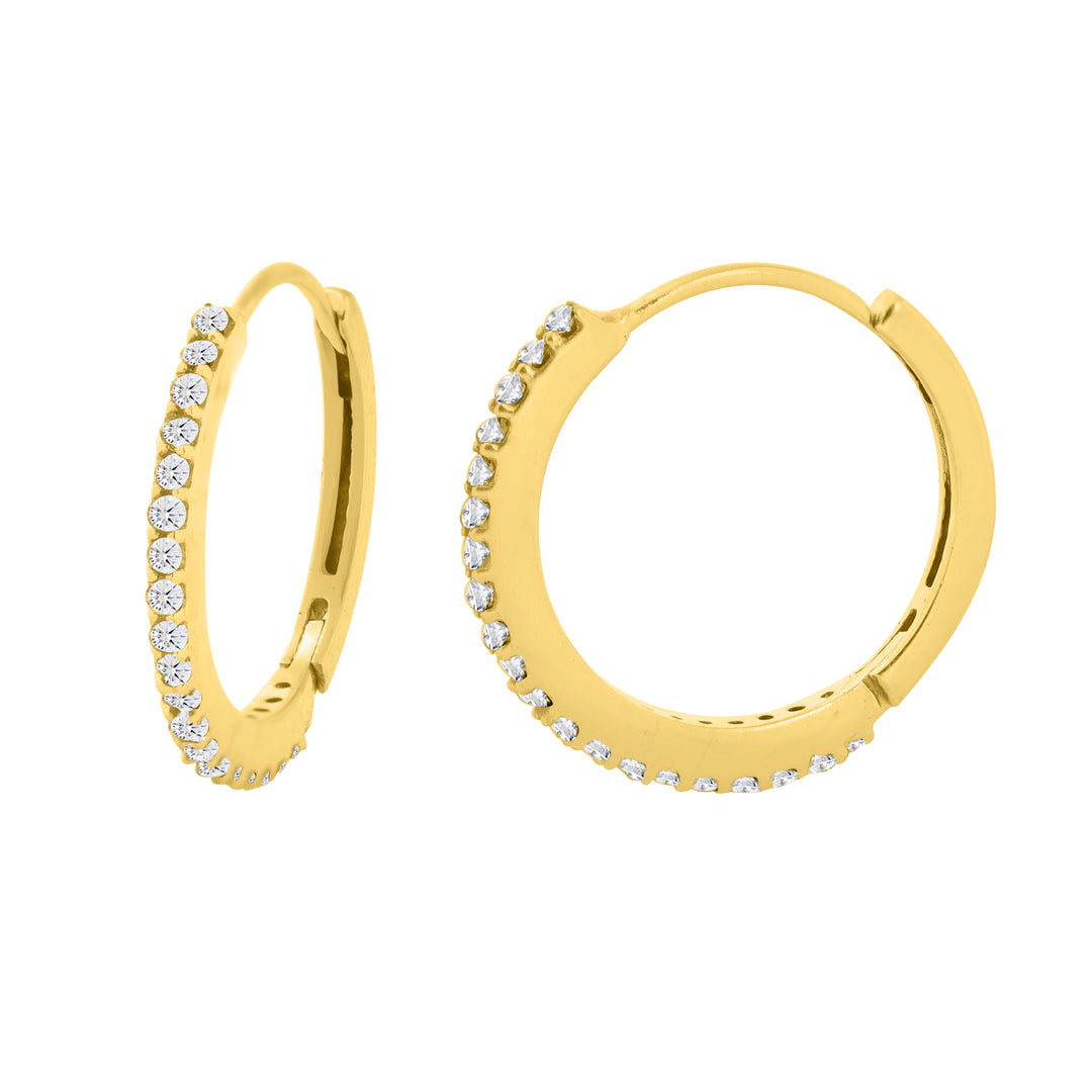Aoife Gold Hoops with Cubic Zirconia