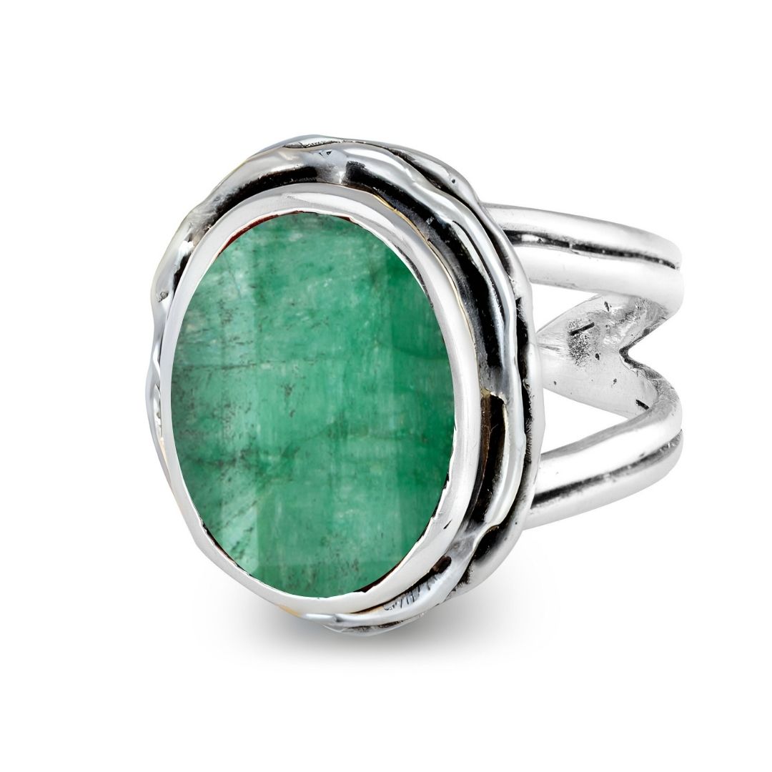 The Magnolia Ring by Gallardo & Blaine Designs features an elegant split band, decorative bezel, and comes in silver gold with various gemstones for a standout look.