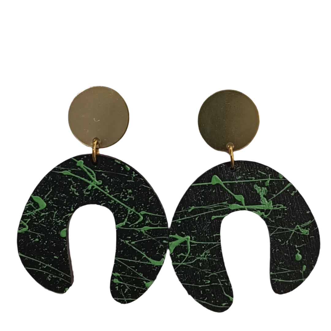 Galaxy D Doodle Earrings in Black