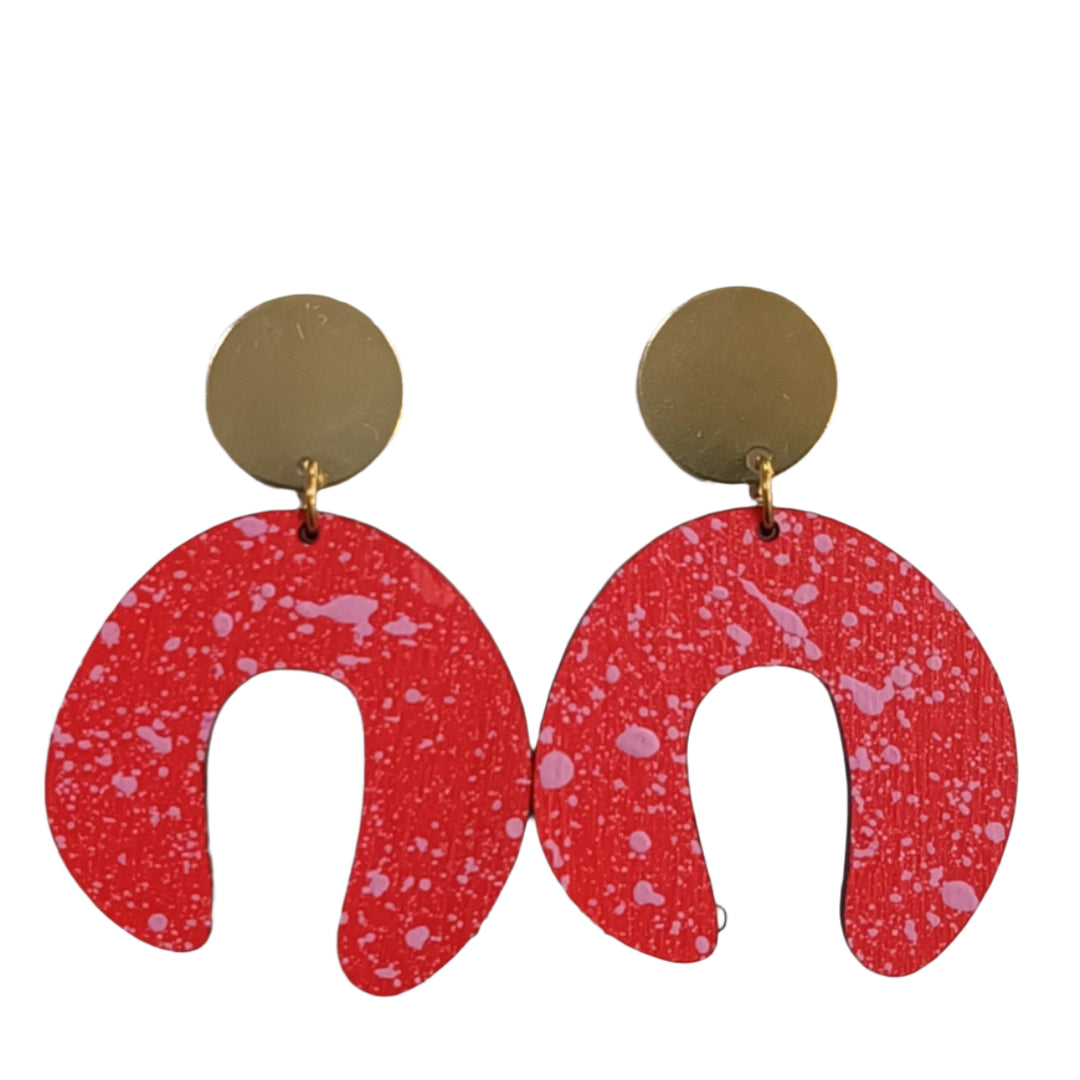 Galaxy D Doodle Earrings in Red