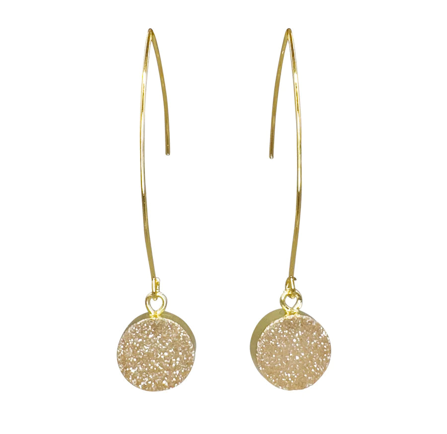 Gigi Druzy Gold Earrings by Aria-V