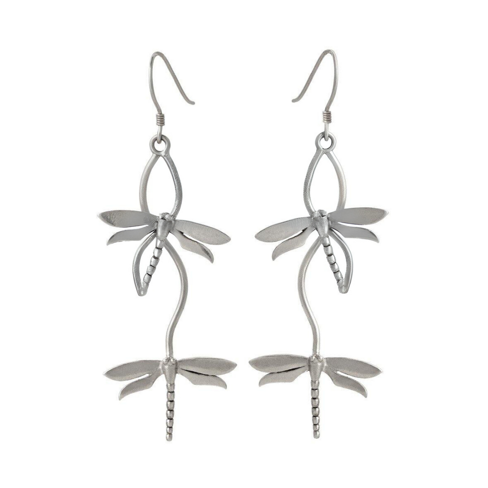 Gallardo & Blaine Designs’ Wildlife Bullrush Earrings, available in silver or gold, feature two charms on each earring with nature-inspired detailing and curved hooks—an elegant tribute to wildlife jewellery.