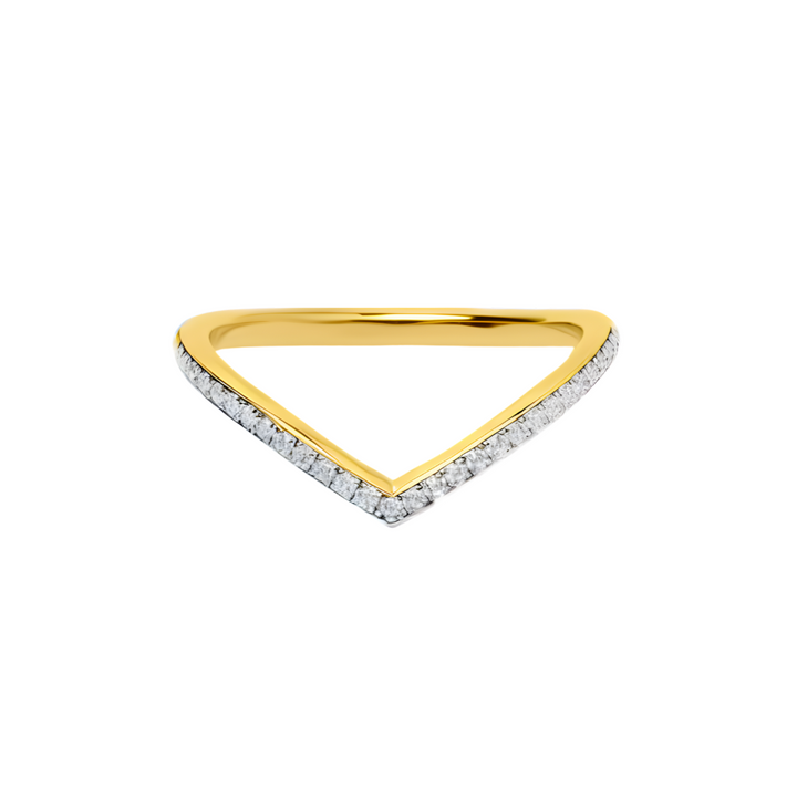 Wishbone Half Eternity Wedding Ring With Natural Diamonds