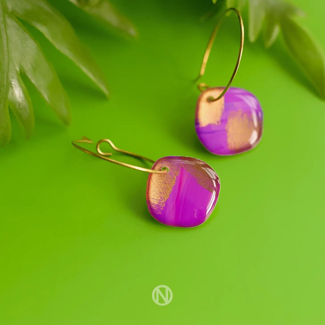Purple and Gold Mini Hoops