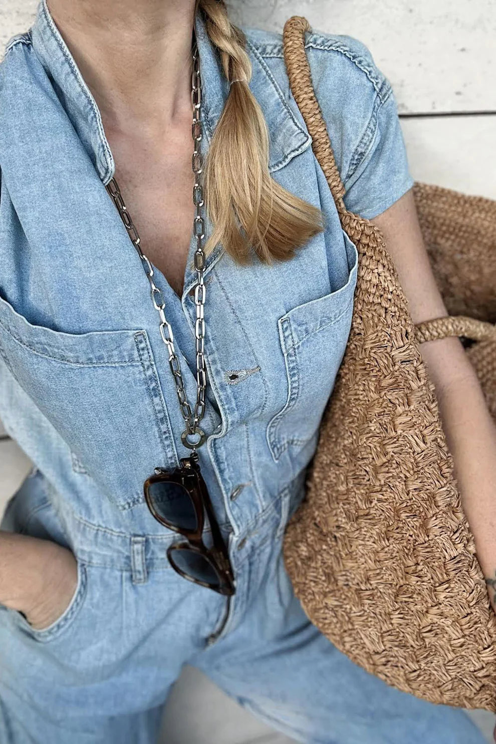 EyesOnOff Eyewear Silver Paperclip Chain