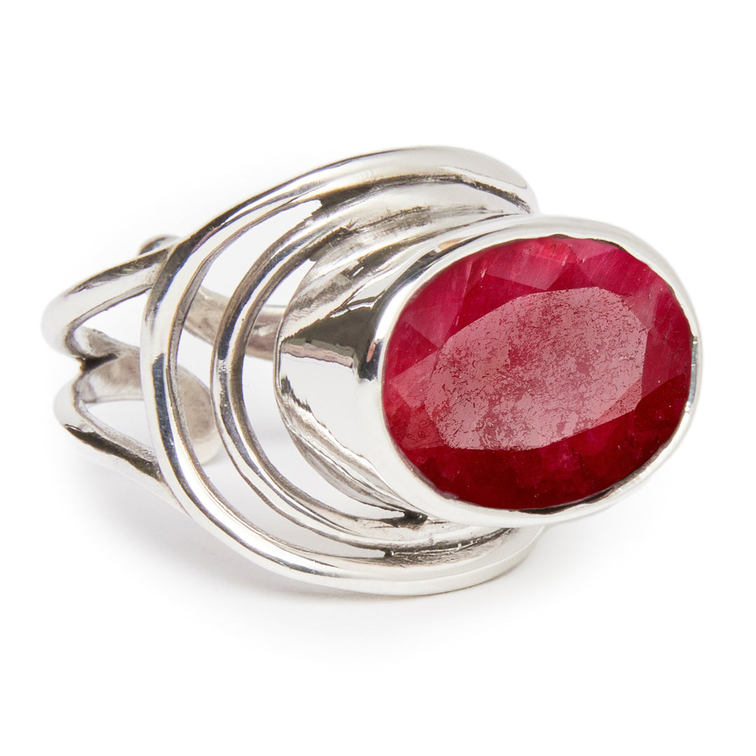 Statement Gemstone Ring in Sterling Silver