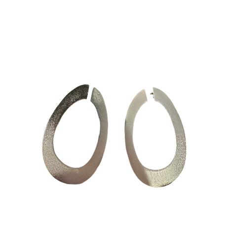 Silver circular earrings with stud back.