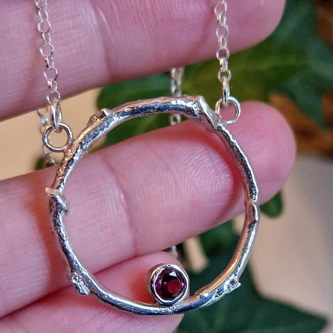 Rhodalite Garnet Faerie Ring Pendant