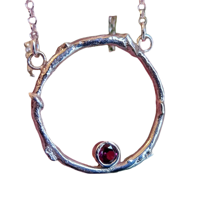 Rhodalite Garnet Faerie Ring Pendant