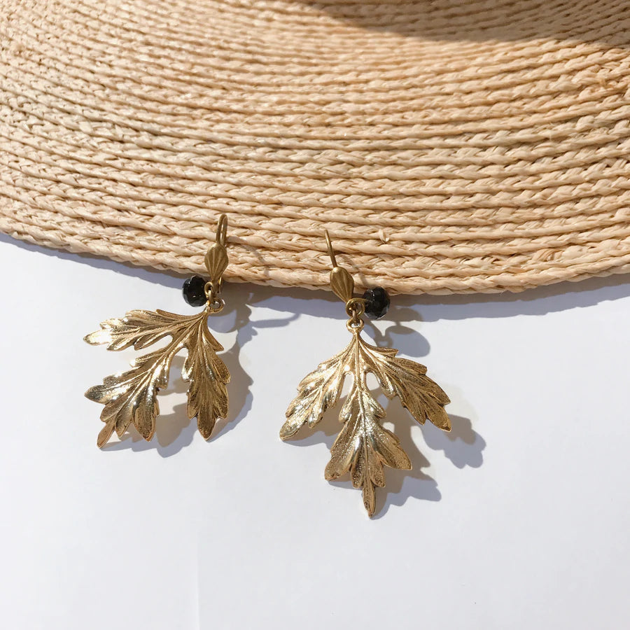 Ella Maple Leaf Earrings Gold