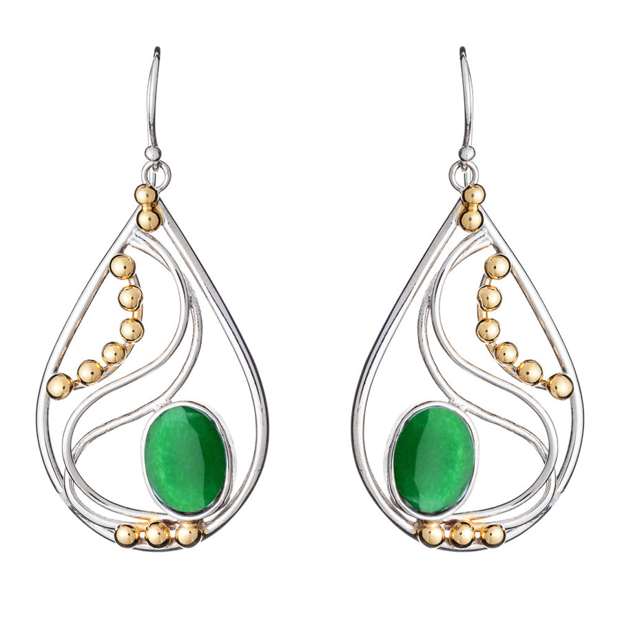 Elegant drop earrings in silver & gold-Gallardo & Blaine Designs