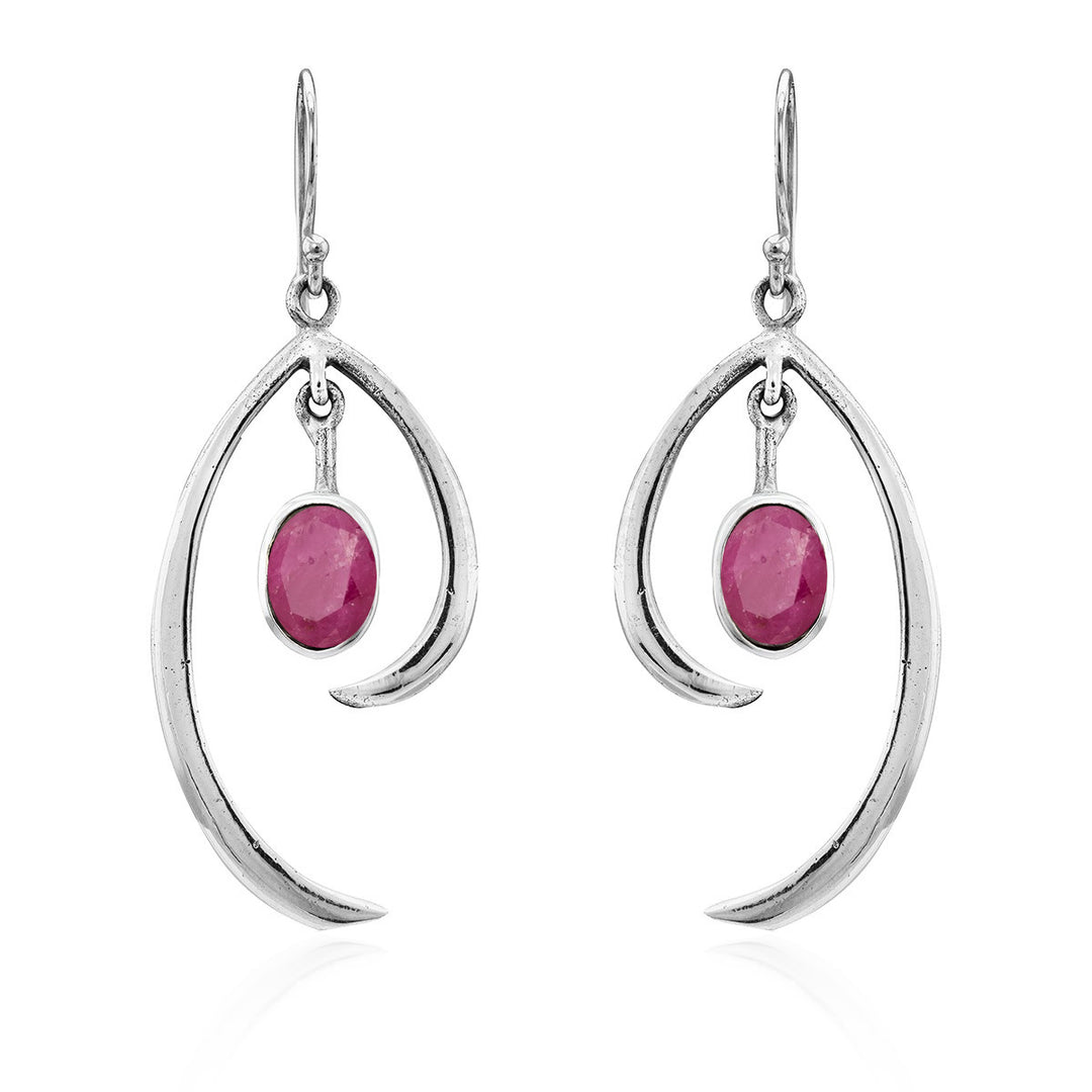 Elegant drop silver earrings-Gallardo & Blaine Designs