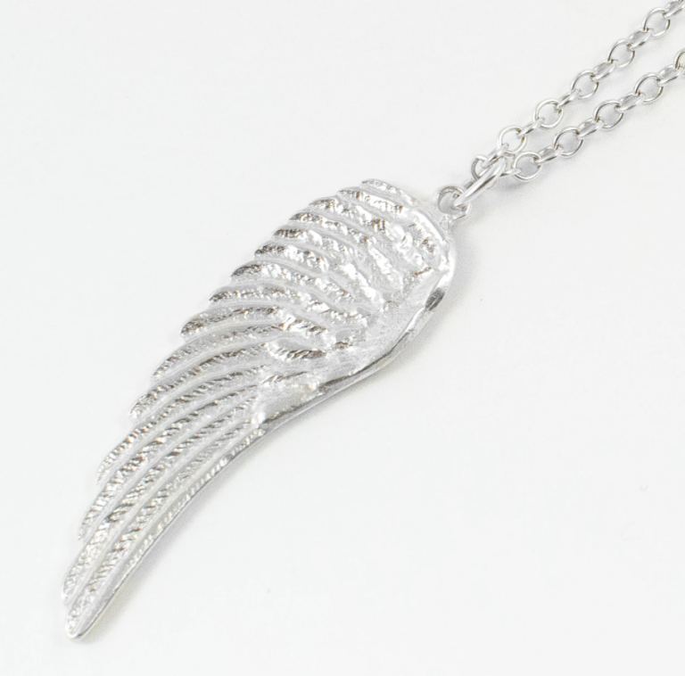 Single Angel Wing Necklace Silver - The Collective Dublin