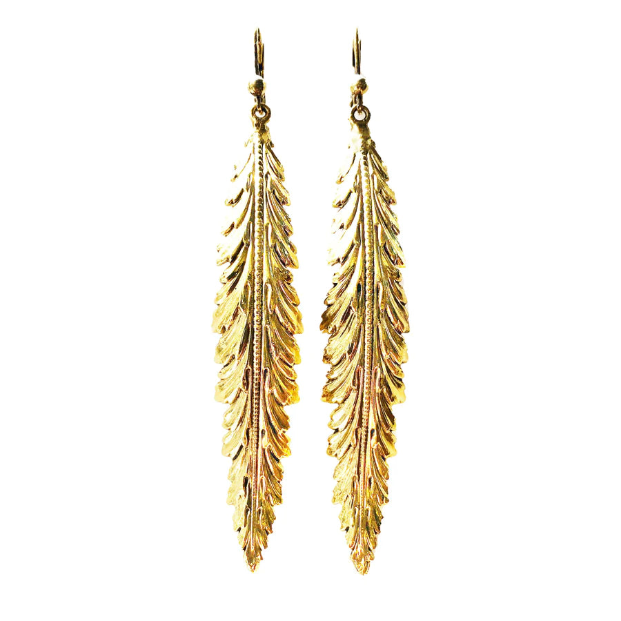 Coco Feather Earrings Gold