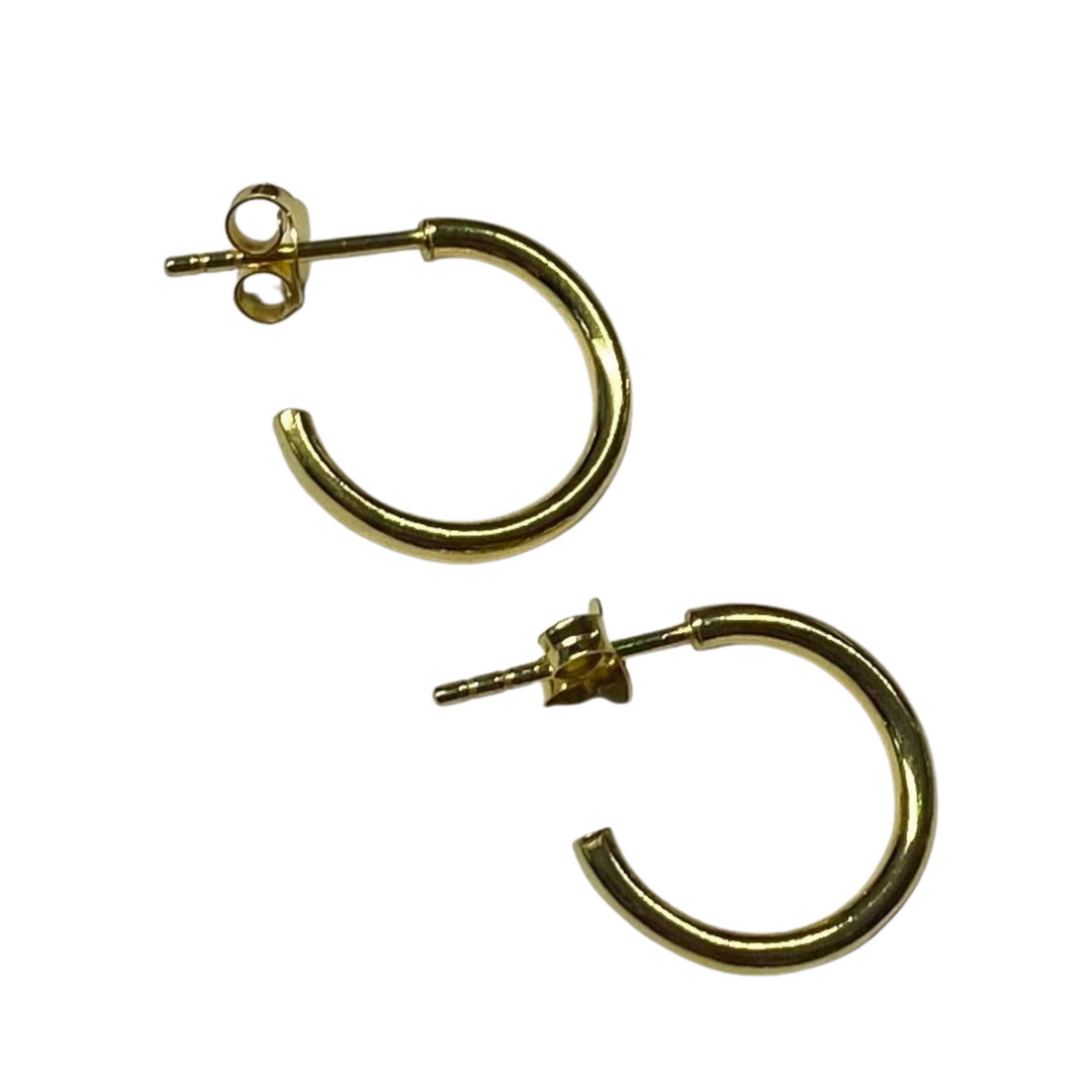15mm Hoop Earrings Silver or Gold Plate