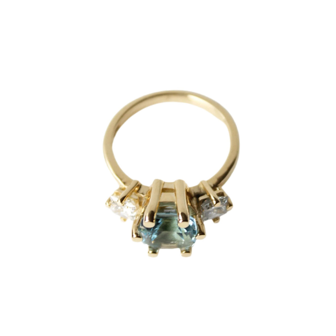 Aquamarine & Diamonds 18ct Yellow Gold Ring