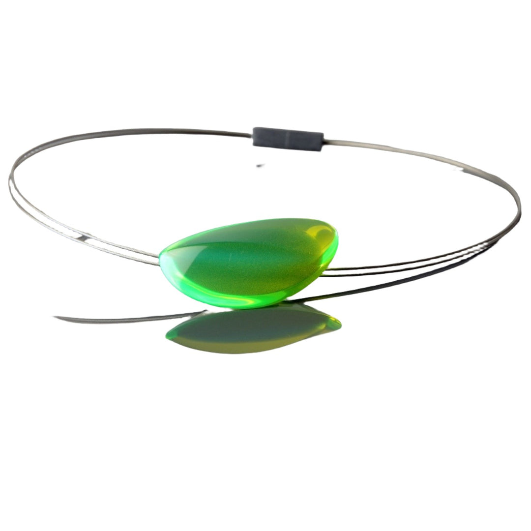 Acrlic Fluorescent Green necklace