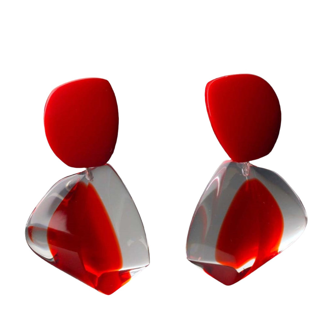 Red Fluorescent Earrings