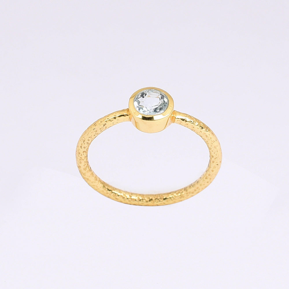 The Collective Dublin - Home to Irish Design - Watermelon Tropical : Blue Topaz Gold Ring