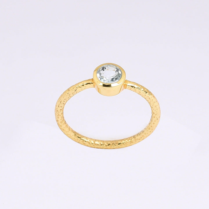 The Collective Dublin - Home to Irish Design - Watermelon Tropical : Blue Topaz Gold Ring