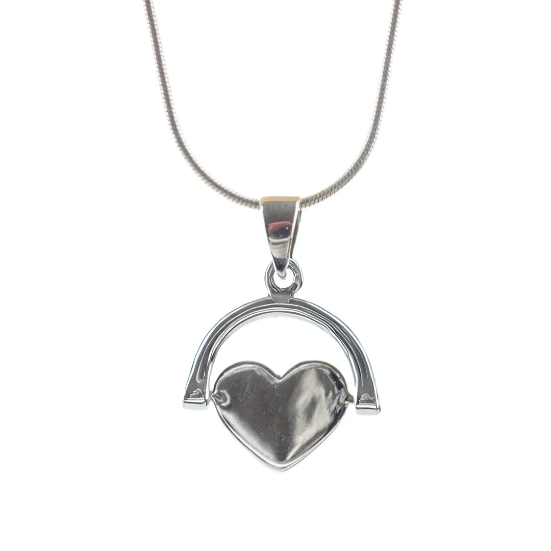 Sterling Silver Spinning Heart Necklace