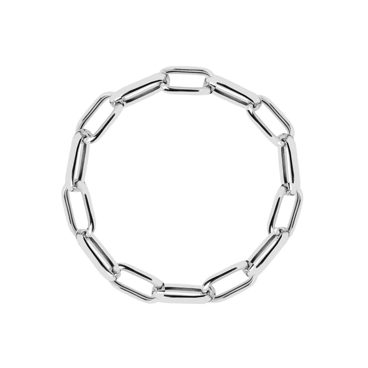 The Capri Bracelet Silver by Sif Jacobs is a chunky Italian-made bracelet with large oval 925 Sterling silver links, shown on a white background.