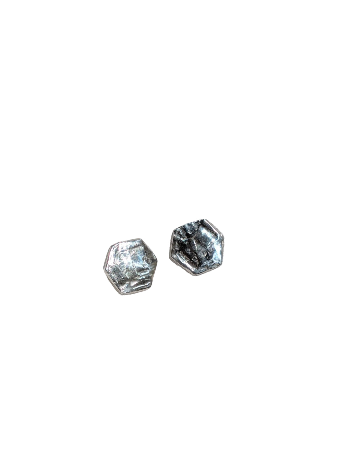 Giants Causeway inspired silver stud earrings