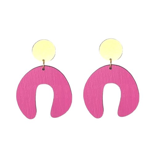 D Doodle Earrings in Hot Pink