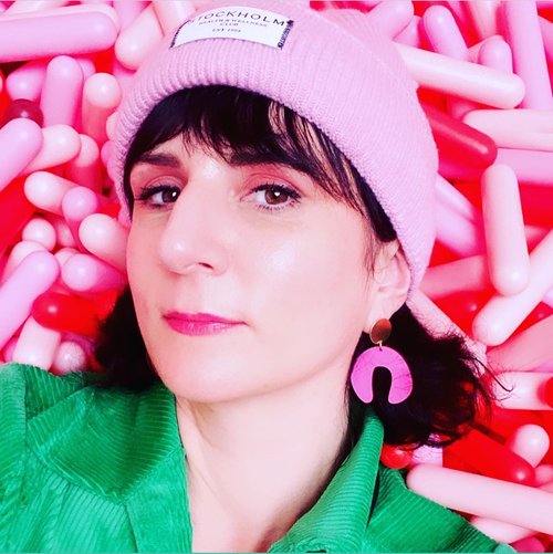 D Doodle Earrings in Hot Pink