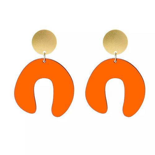 D Doodle Orange and brass earrings