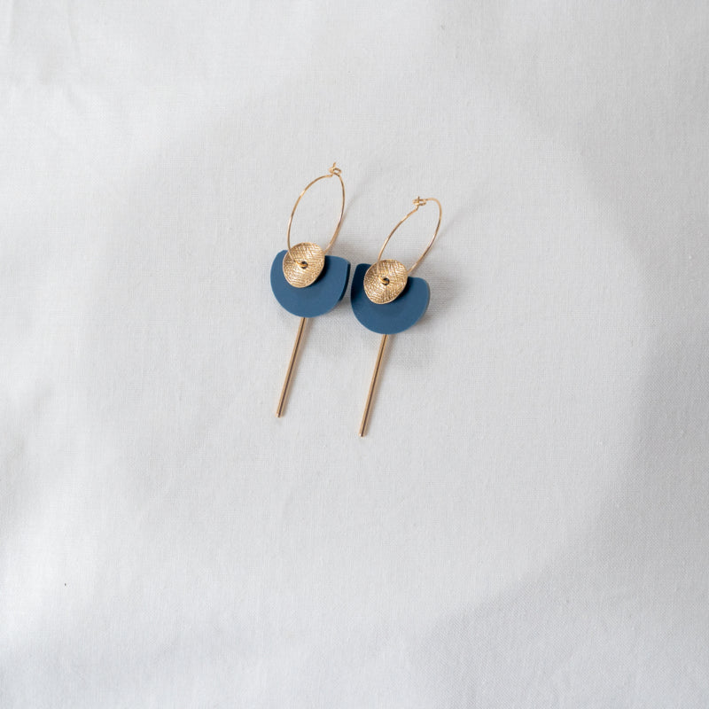 Denim Blue  hoop earrings