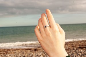 Dublin Bay Silver RIng  with Sapphire