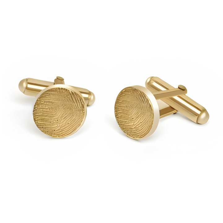 Engraved Fingerprint Round Cufflinks