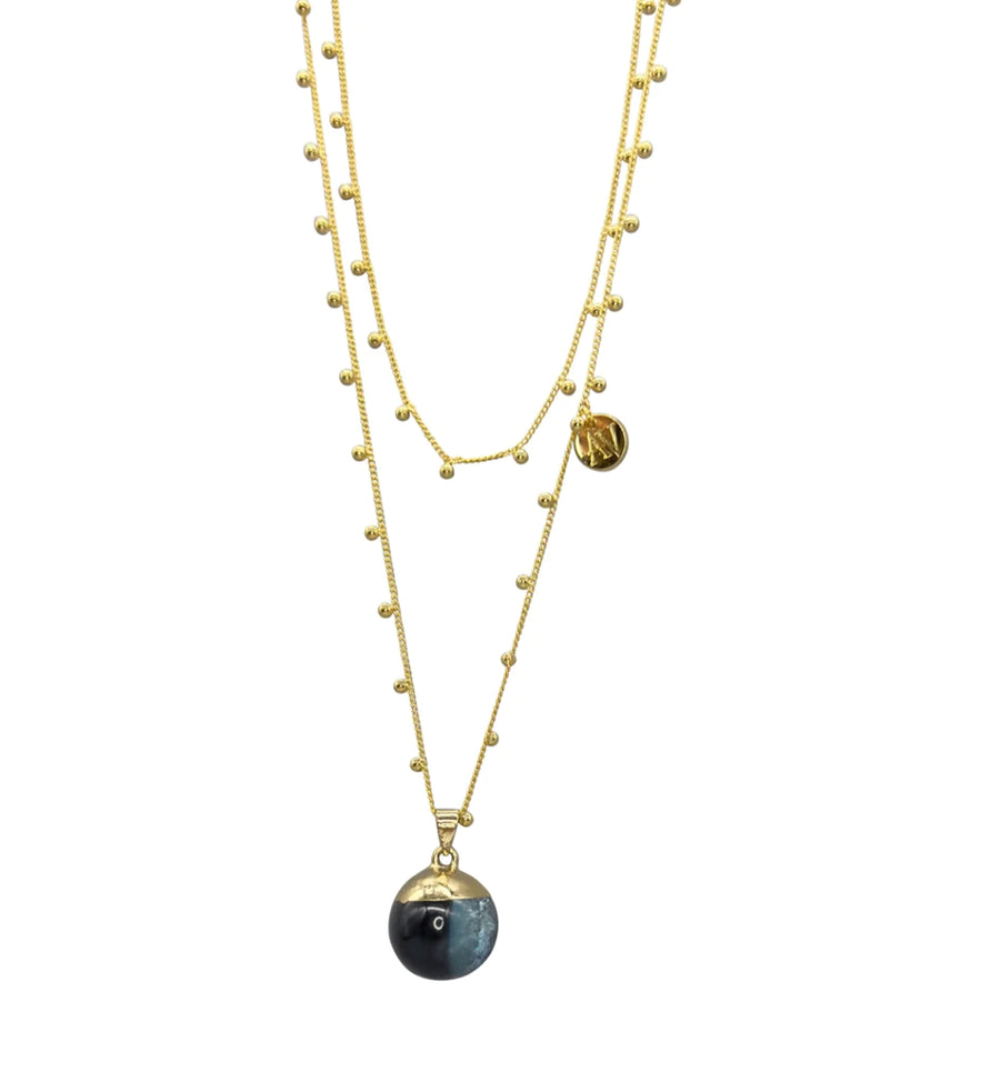 Gaia Black Agate Necklace