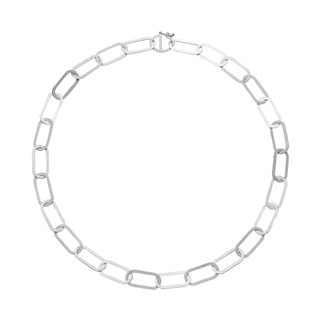 paperclip link chain style bracelet in silver