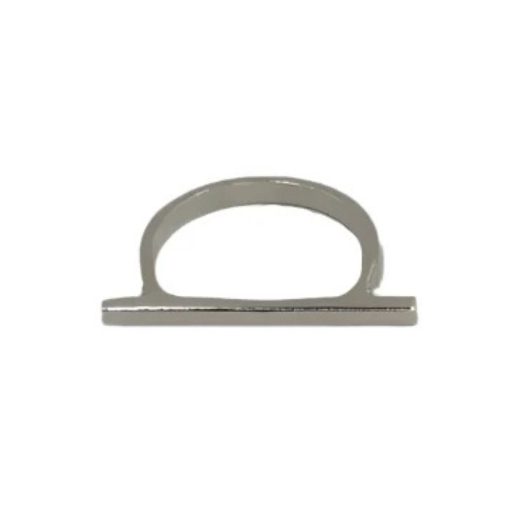 The Line Silver Ring by Inó Jewellery features a minimalist sterling silver design with a flat horizontal bar on top, shown against a plain white background.