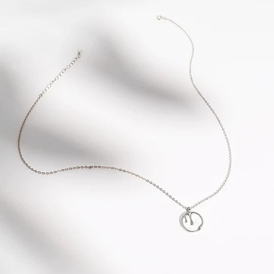 Melting Pearl Pendant Necklace Silver
