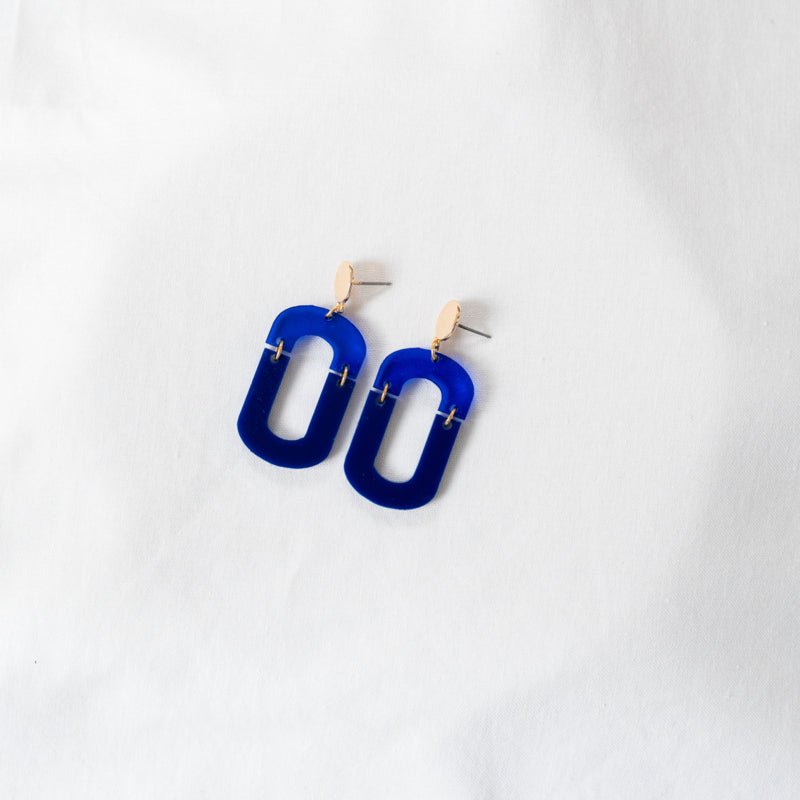 Navy & Cobalt Acrylic Earrings from Studio Nok Nok
