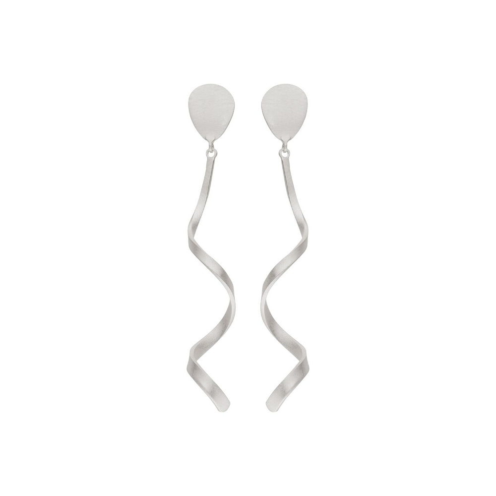 Elevate your style with the Spiral Twist Earrings from Tezer—these sterling silver dangle earrings feature teardrop studs and long, twisted wavy strands that offer a modern touch of sophistication to any outfit.