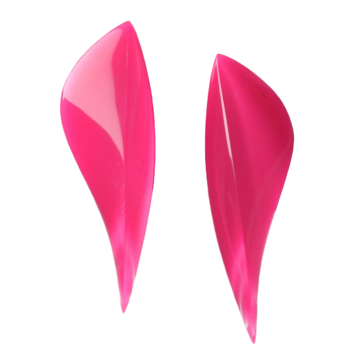 The MX.design Acrylic Magenta Pink Stud Drop Earrings feature smooth, glossy surfaces and are shown side by side on a white background.