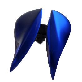 Acrylic Dark Blue Stud Drop Earrings by MX.design offer elegant, wing-inspired curves and modern style with a European touch.