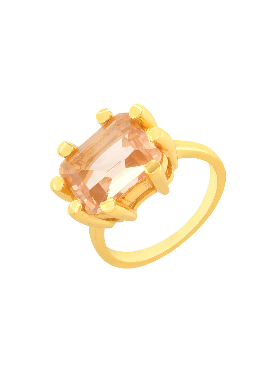 Square Claw Gold Plated Ring