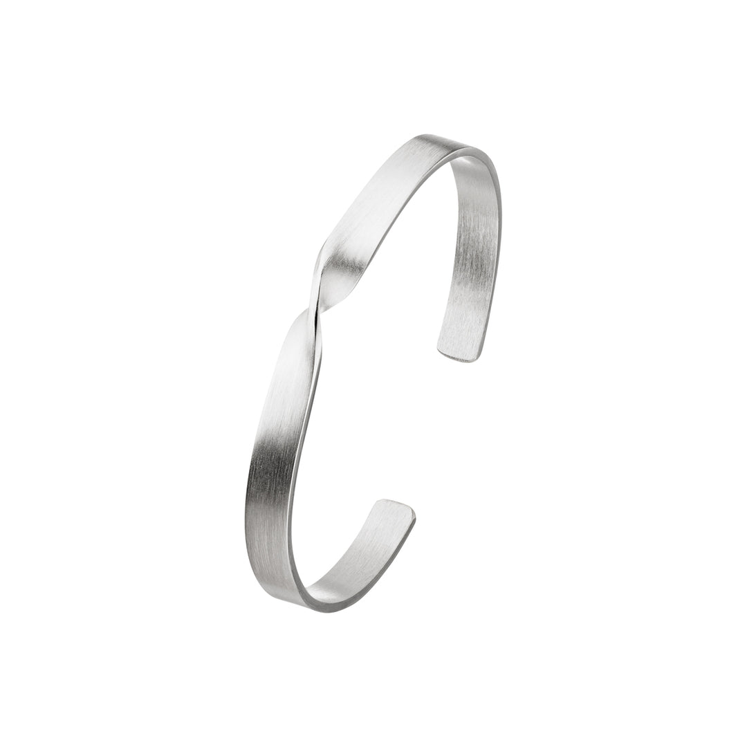 silver cuff bracelet with twist in centre.