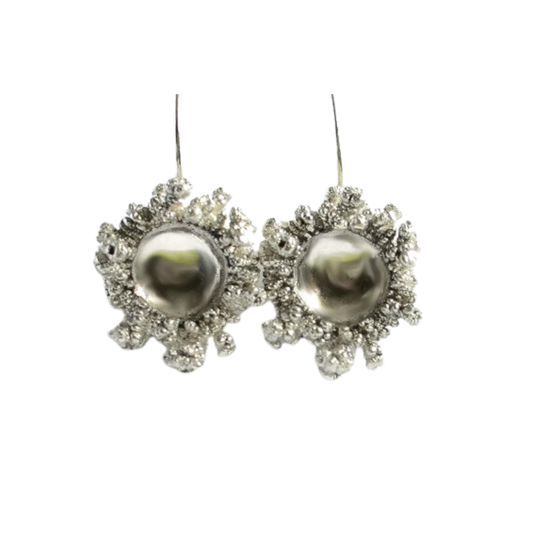 Spore Drops Silver Earrings