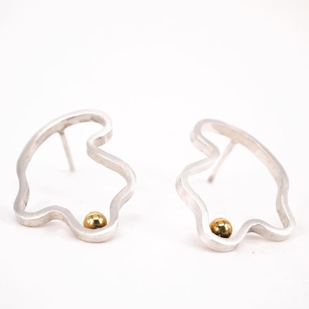 Suomi Silver & Gold Stud  Earrings
